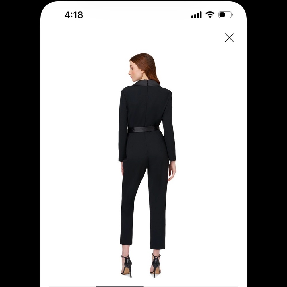 Adrianna Papell Black Tuxedo Jumpsuit - Picture 7 of 9